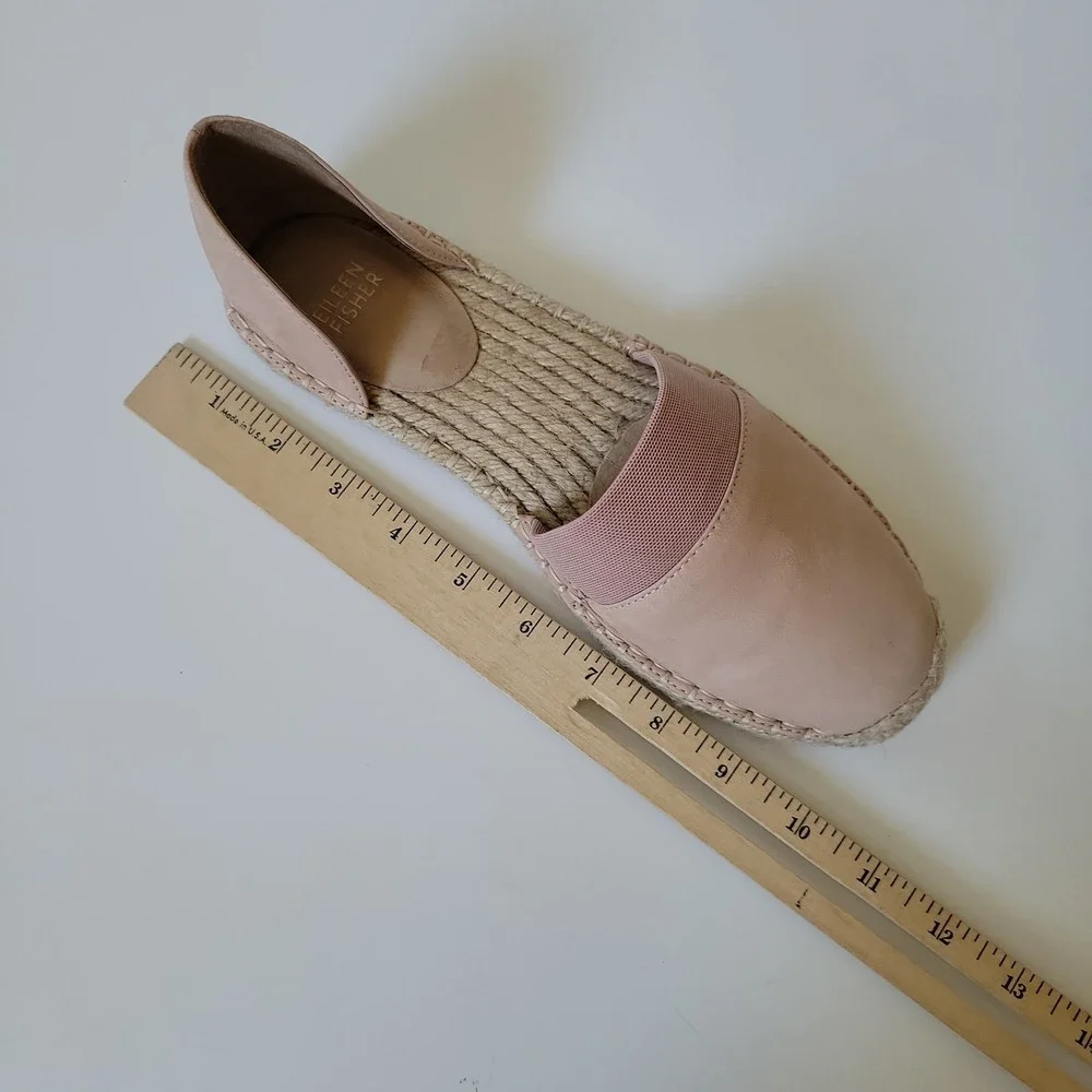 Eileen Fisher Lady D'Orsay Espadrille 8 Pastel Pink Leather Coastal Summer